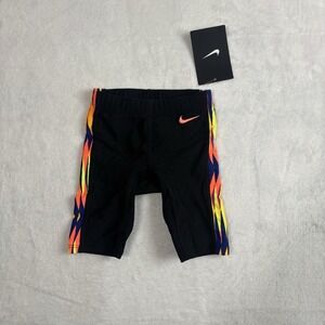 Nike Boys Athletic Youth Tech Jammer Swim Shorts Size 20 XS 4 Black Yellow‎ Blue